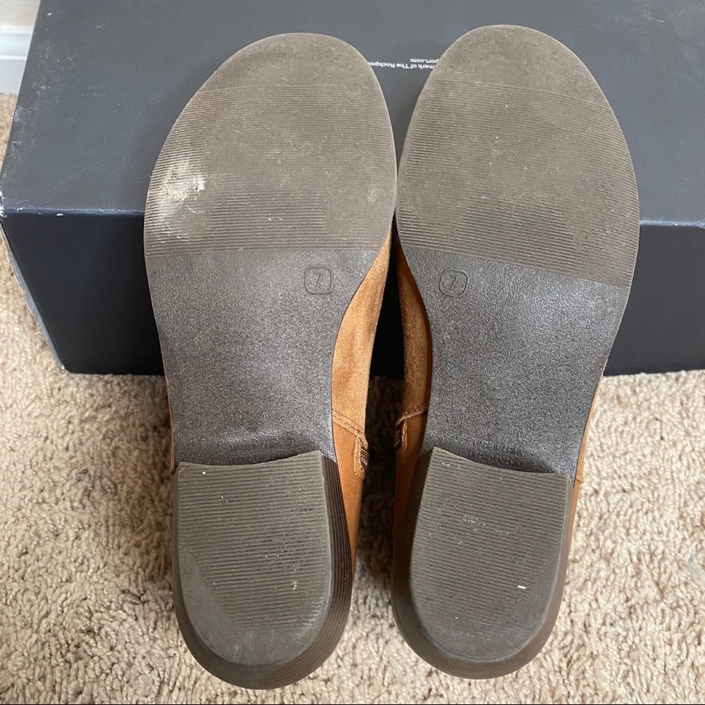 Old Navy Brown Buckle Booties Vegan Leather Size 7 - Picture 8 of 9